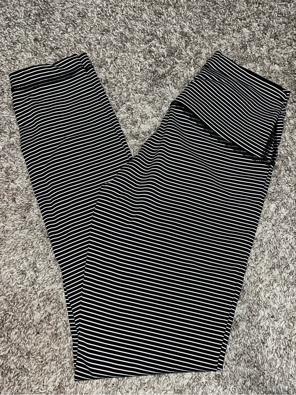 lululemon athletica 25” Wunder Under Black and White Striped Leggings